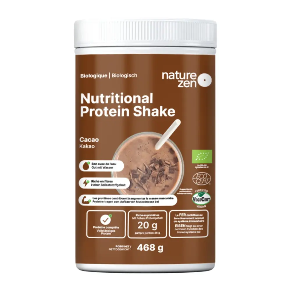Bột Protein Thực Vật Hữu Cơ Vị Socola, Organic Nutritional Protein Shake Powder, Chocolate, 16.5 oz (468g) - NATURE ZEN